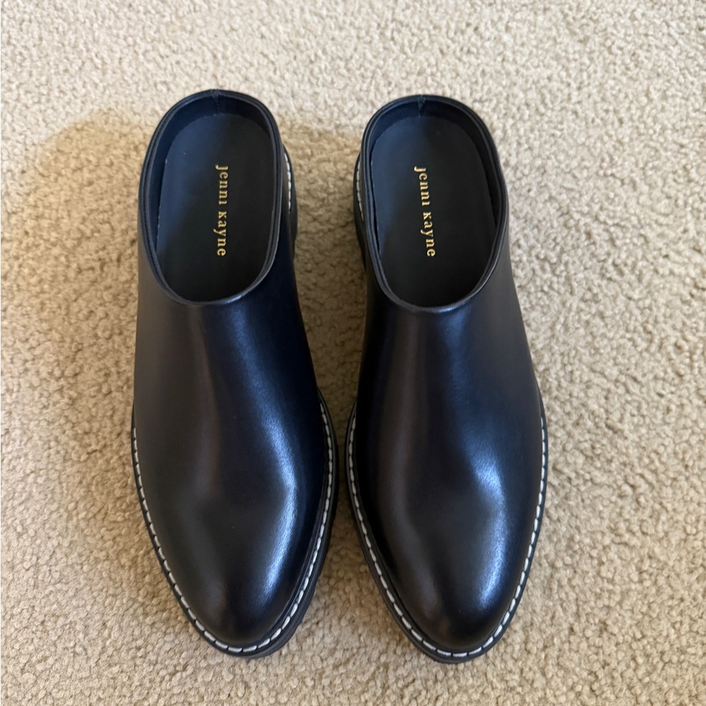 Jenni Kayne Black Women’s Leather Lug Mule